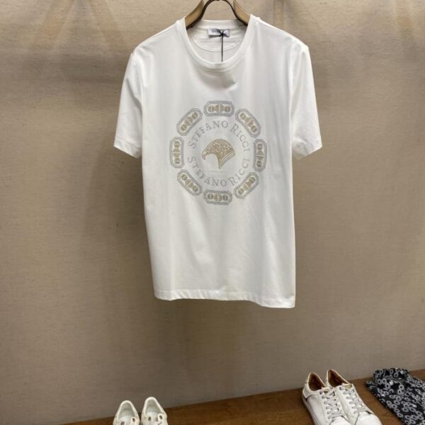 designer,replica,clothing,fake,1:1,lv,luxury,high quality Stefano Ricci new cotton stretch cotton fabric short-sleeved T-shirt (4EIDU)