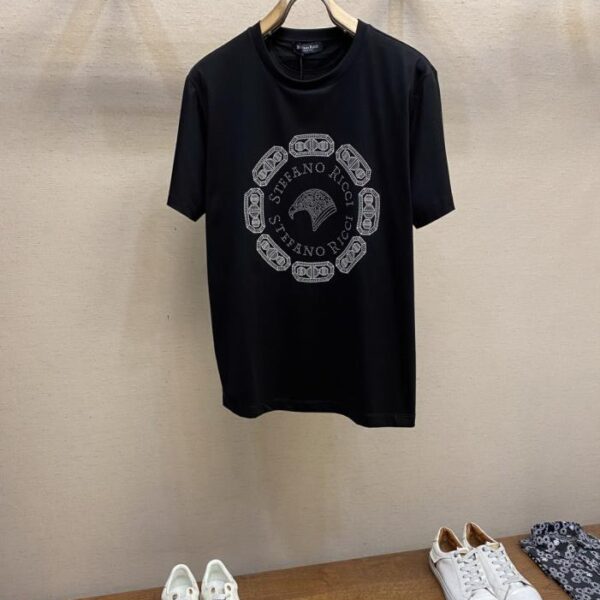 designer,replica,clothing,fake,1:1,lv,luxury,high quality Stefano Ricci new cotton stretch cotton fabric short-sleeved T-shirt (WDLYG)