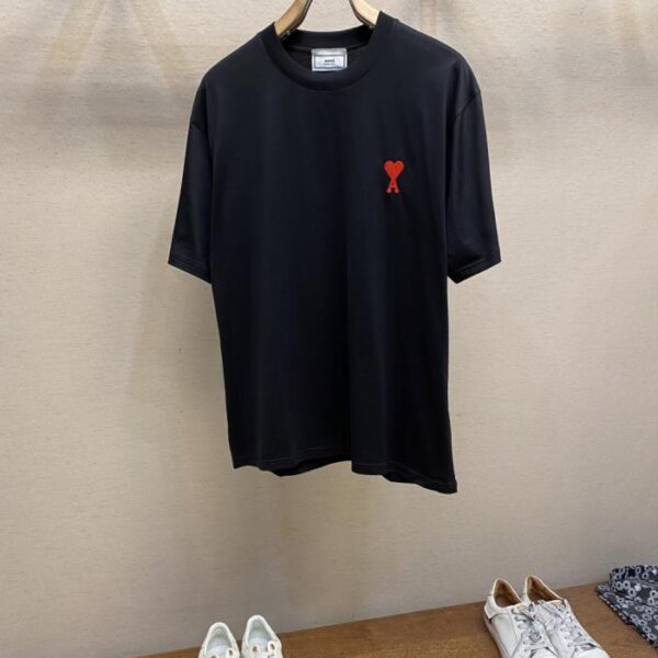 designer,replica,clothing,fake,1:1,lv,luxury,high quality AMI new pure cotton stretch cotton fabric short-sleeved T-shirt (ZXVY4)