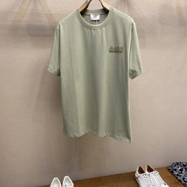 designer,replica,clothing,fake,1:1,lv,luxury,high quality AMI Floral Embroidery High-Density Woven Cotton Short Sleeve T-shirt (N8DSM)