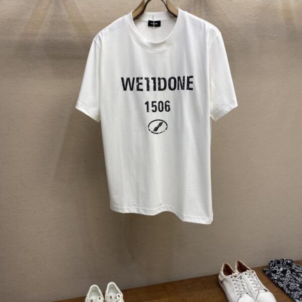 designer,replica,clothing,fake,1:1,lv,luxury,high quality WE11DONE Cracked Logo Printed Cotton Short Sleeve T-Shirt (9VTBB)