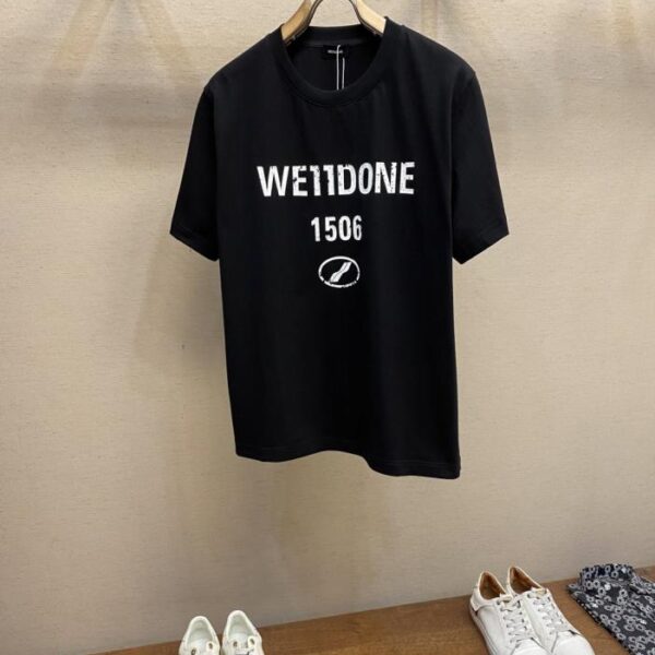 designer,replica,clothing,fake,1:1,lv,luxury,high quality WE11DONE Cracked Logo Printed Cotton Short Sleeve T-Shirt (LS0HD)