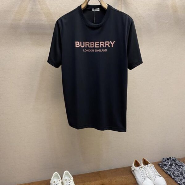 designer,replica,clothing,fake,1:1,lv,luxury,high quality Burberry logo printed couple short-sleeved T-shirt (5I6R3)