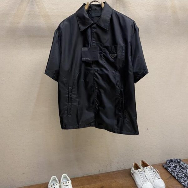 designer,replica,clothing,fake,1:1,lv,luxury,high quality Prada nylon short-sleeved shirt (1H3DZ)