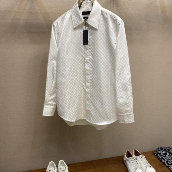 designer,replica,clothing,fake,1:1,lv,luxury,high quality LV full print jacquard peak collar fitted casual long sleeve (YF70O)