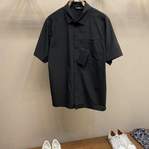 designer,replica,clothing,fake,1:1,lv,luxury,high quality Arctery New Stand Collar Short Sleeve Shirt (7UDZH)