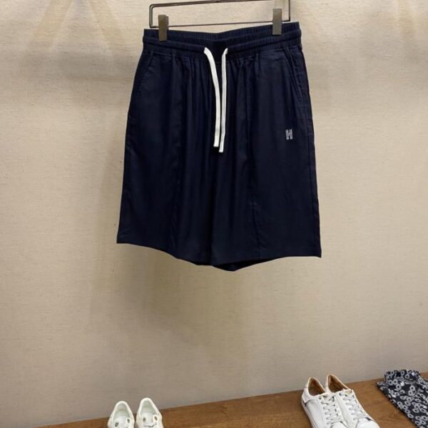 designer,replica,clothing,fake,1:1,lv,luxury,high quality Hernes French luxury goods Big H navy blue linen casual shorts (69OZL)