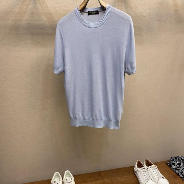 designer,replica,clothing,fake,1:1,lv,luxury,high quality LP New Spring and Summer High-end Textured Casual Men’s Round Neck Pullover Solid Color Tops Knitted Short Sleeves (5NC79)