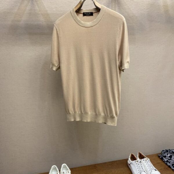 designer,replica,clothing,fake,1:1,lv,luxury,high quality LP New Spring and Summer High-end Textured Casual Men’s Round Neck Pullover Solid Color Tops Knitted Short Sleeves (FJHIK)