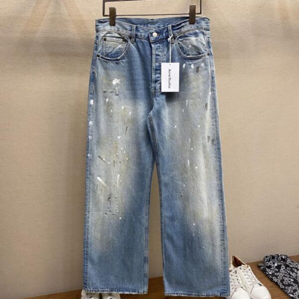 designer,replica,clothing,fake,1:1,lv,luxury,high quality Acne studios distressed paint-splashed jeans (22GL4)