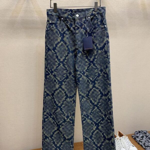 designer,replica,clothing,fake,1:1,lv,luxury,high quality LV snake print jeans (BYWQ2)