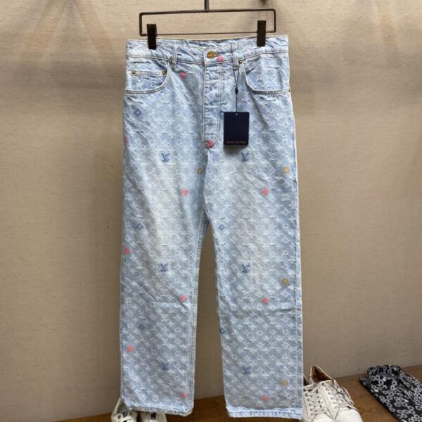 designer,replica,clothing,fake,1:1,lv,luxury,high quality LV Tyler co-branded embroidered jeans (3Y44K)