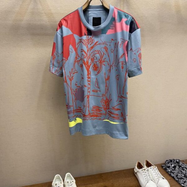 designer,replica,clothing,fake,1:1,lv,luxury,high quality Givenchy Colorful Direct Inkjet Printed Short Sleeve T-shirt Unisex (FQ1IP)