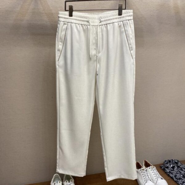 designer,replica,clothing,fake,1:1,lv,luxury,high quality Burberry Black and White Linen Trousers (DNE9A)