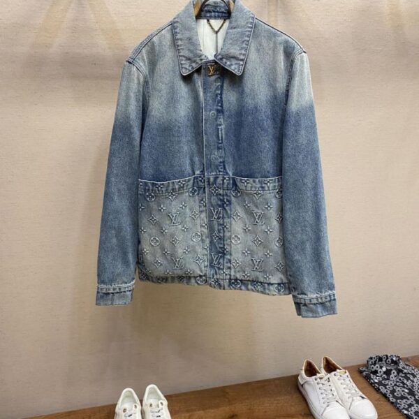 designer,replica,clothing,fake,1:1,lv,luxury,high quality LV Spring/Summer new classic logo embossed denim jacket (JQ7ME)