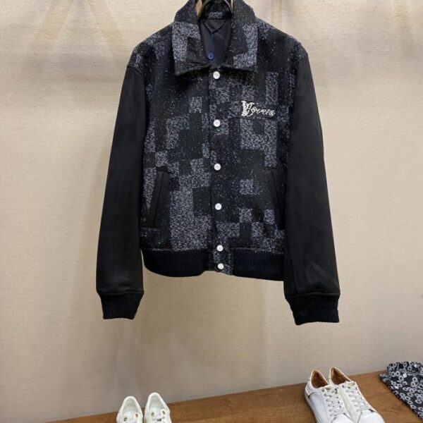 designer,replica,clothing,fake,1:1,lv,luxury,high quality LV Checkerboard Camouflage Jacquard Baseball Jacket (1BFN8)