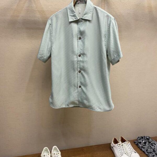 designer,replica,clothing,fake,1:1,lv,luxury,high quality Dior Spring/Summer Men’s Silk and Cotton Blended Allover Oblique Jacquard Casual Short Sleeve Shirt (2ONPX)
