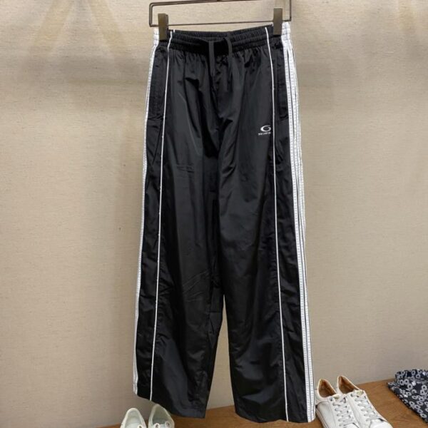 designer,replica,clothing,fake,1:1,lv,luxury,high quality Balenciaga autumn and winter new five-bar drawstring loop sports icon embroidered sports pants (JWLMX)