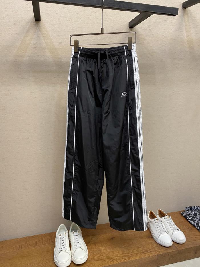designer,replica,clothing,fake,1:1,lv,luxury,high quality Balenciaga autumn and winter new five-bar drawstring loop sports icon embroidered sports pants (JWLMX)