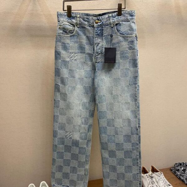 designer,replica,clothing,fake,1:1,lv,luxury,high quality LV new checkerboard jeans denim jacket (3PM15)