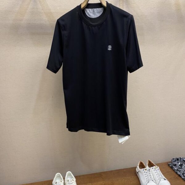 designer,replica,clothing,fake,1:1,lv,luxury,high quality Brunello Cucinelli Short Sleeve Pullover Crew Neck Shirt (M2GQS)