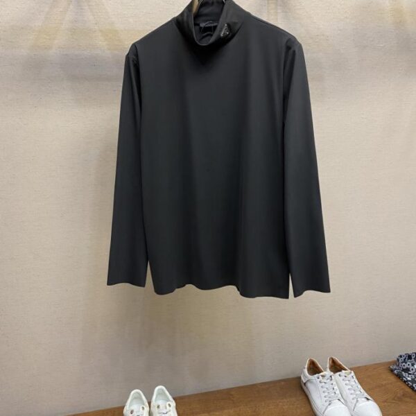 designer,replica,clothing,fake,1:1,lv,luxury,high quality Prada Triangle Leather Label High Neck Bottoming Shirt (XYBPB)