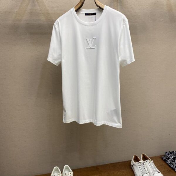 designer,replica,clothing,fake,1:1,lv,luxury,high quality LV new pure cotton stretch cotton fabric short-sleeved T-shirt (PRUIN)