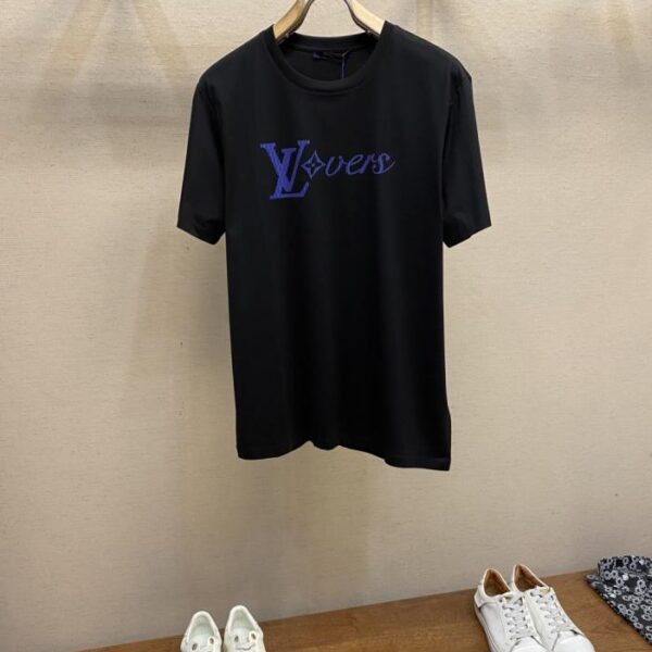 designer,replica,clothing,fake,1:1,lv,luxury,high quality LV new pure cotton stretch cotton fabric short-sleeved T-shirt (UANFO)