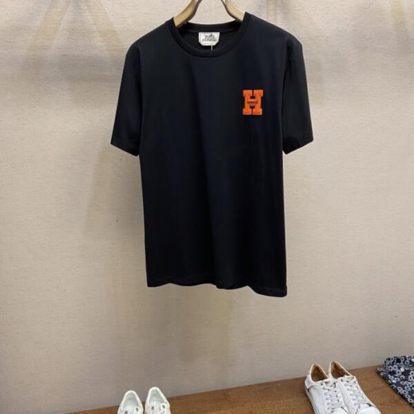designer,replica,clothing,fake,1:1,lv,luxury,high quality Hernes new cotton stretch cotton fabric short-sleeved T-shirt (U0E9Q)