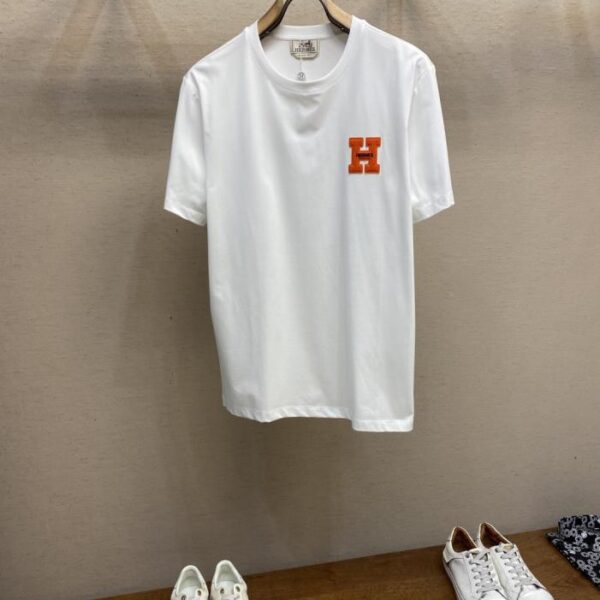 designer,replica,clothing,fake,1:1,lv,luxury,high quality Hernes new pure cotton stretch cotton fabric short-sleeved T-shirt (XY90U)