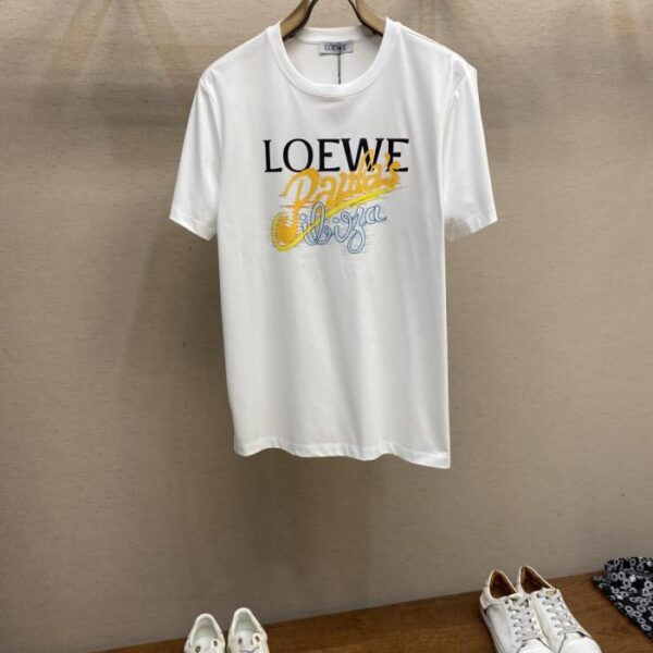designer,replica,clothing,fake,1:1,lv,luxury,high quality Loewe new cotton stretch cotton fabric short-sleeved T-shirt (GEUNW)