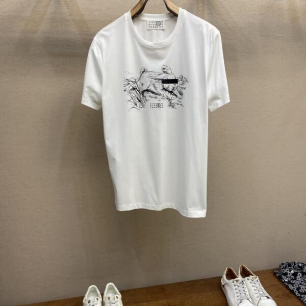 designer,replica,clothing,fake,1:1,lv,luxury,high quality MM6 new pure cotton stretch cotton fabric short-sleeved T-shirt (HNJBK)