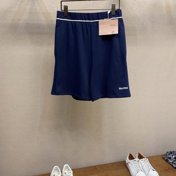 designer,replica,clothing,fake,1:1,lv,luxury,high quality Miu Miu Embroidered Piqué Shorts Piqué woven from 100% cotton (PV1C5)