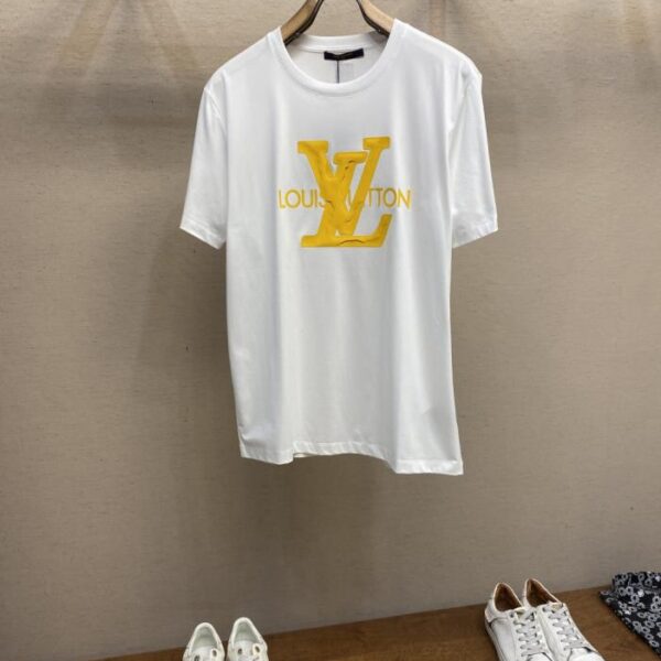 designer,replica,clothing,fake,1:1,lv,luxury,high quality LV new pure cotton stretch cotton fabric short-sleeved T-shirt (H1GM4)