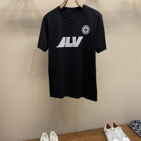 designer,replica,clothing,fake,1:1,lv,luxury,high quality LV new pure cotton stretch cotton fabric short-sleeved T-shirt (S6U7Z)