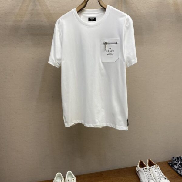 designer,replica,clothing,fake,1:1,lv,luxury,high quality Fendi new pure cotton stretch cotton fabric short-sleeved T-shirt (H6RSP)