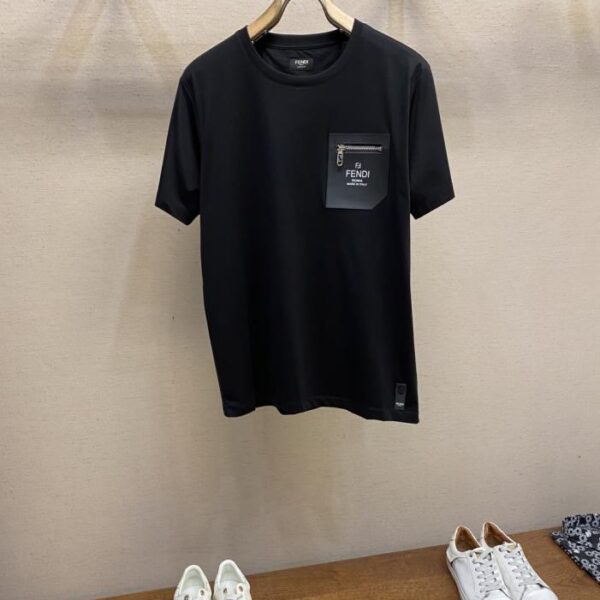 designer,replica,clothing,fake,1:1,lv,luxury,high quality Fendi new pure cotton stretch cotton fabric short-sleeved T-shirt (VOJKR)