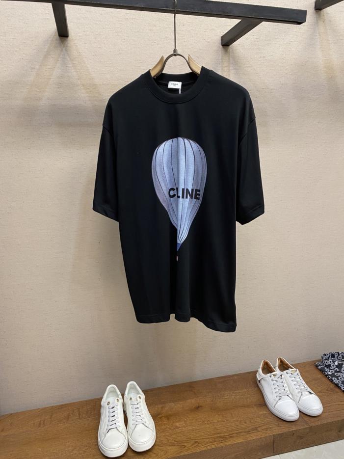 designer,replica,clothing,fake,1:1,lv,luxury,high quality Celine new hot air balloon print black cotton short-sleeved T-shirt loose fit unisex (1E2GG) designer,replica,clothing,fake,1:1,lv,luxury,high quality Celine new hot air balloon print black cotton short-sleeved T-shirt loose fit unisex (1E2GG)