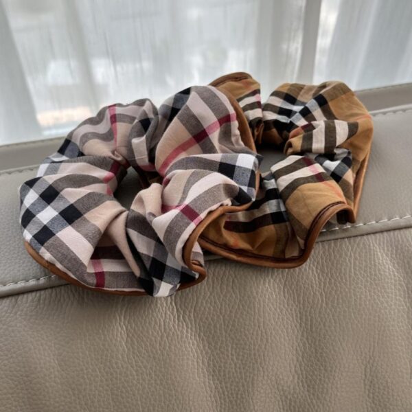 designer,replica,clothing,fake,1:1,lv,luxury,high quality Burberry Brown Checkered Hair Tie 1pc/Simple Bag (BWDF9)