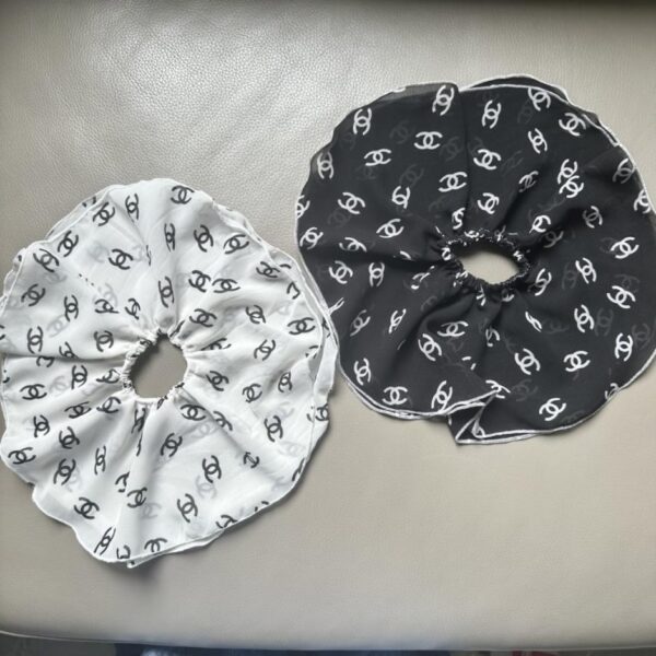 designer,replica,clothing,fake,1:1,lv,luxury,high quality Chanel Chiffon Double-Layer Hair Tie (Black or White) 1 Piece Bag (CC8N8)