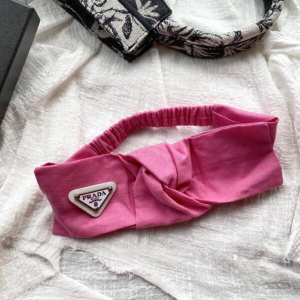 designer,replica,clothing,fake,1:1,lv,luxury,high quality Prada Cotton and Linen Headband, Peach Pink and Mustard Yellow, 1 piece per bag (FSX8T)
