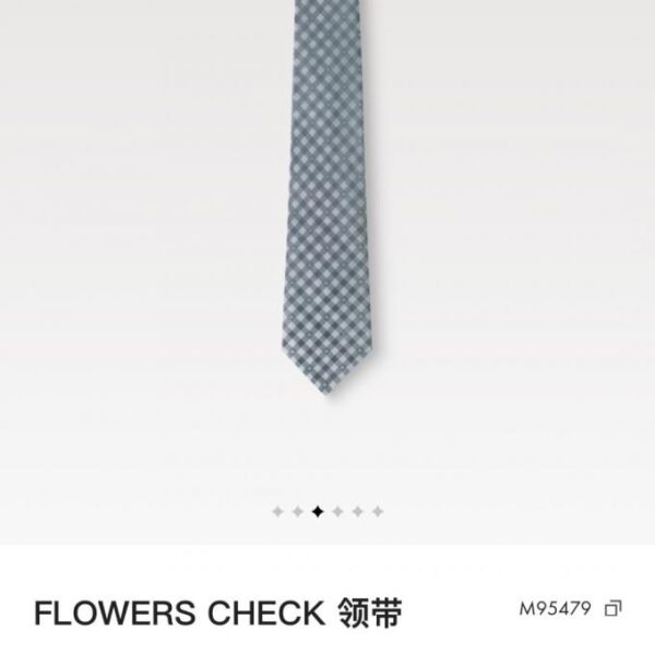 designer,replica,clothing,fake,1:1,lv,luxury,high quality Flowers Check Silk Tie (7BSZR)