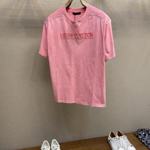 designer,replica,clothing,fake,1:1,lv,luxury,high quality LV Washed Powder Embroidery Round Neck Short Sleeve (DYROA)
