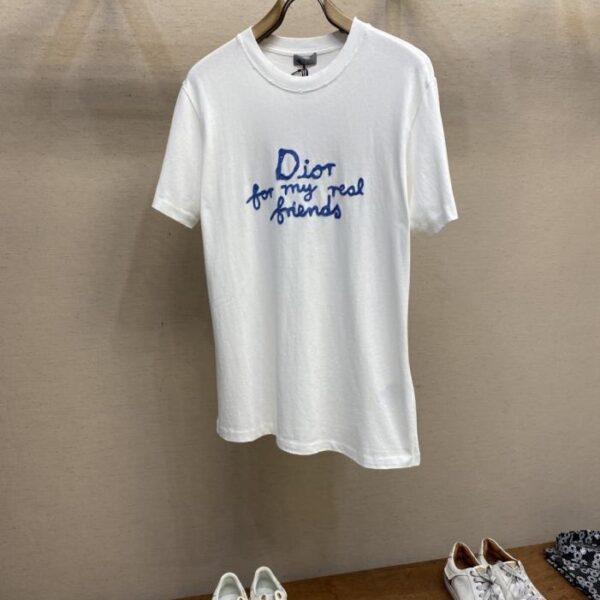 designer,replica,clothing,fake,1:1,lv,luxury,high quality Dior Dr Friend Letters Embroidered Round Neck Short Sleeve (5GSDV)