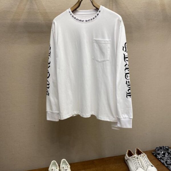 designer,replica,clothing,fake,1:1,lv,luxury,high quality Chrome Hearts Sanskrit Letters Printed Loose Casual Long Sleeve T-shirt (B5GLS)