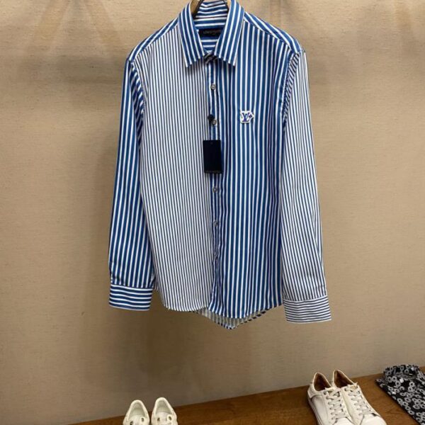 designer,replica,clothing,fake,1:1,lv,luxury,high quality LV patchwork striped shirt (11NFU)