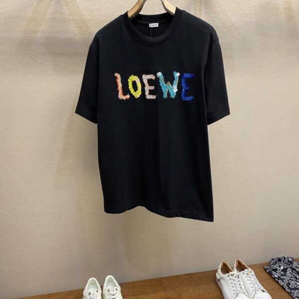 designer,replica,clothing,fake,1:1,lv,luxury,high quality Loewe Rainbow Embroidered Round Neck Short Sleeve (TNOH9)