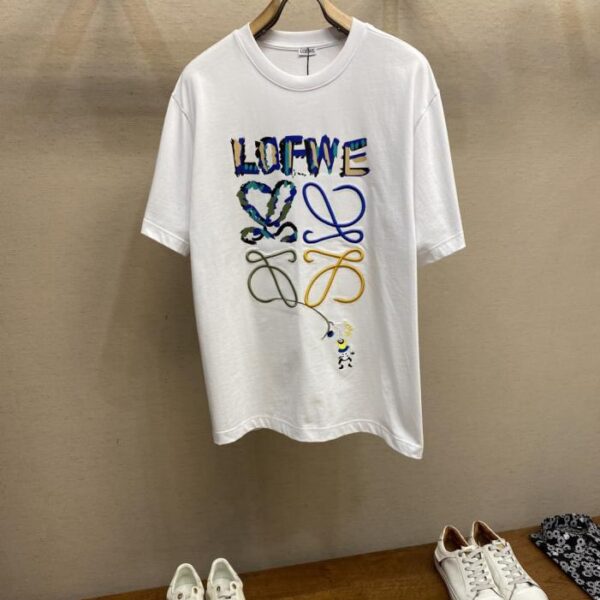designer,replica,clothing,fake,1:1,lv,luxury,high quality Loewe New Customized Pure Cotton Stretch Cotton Fabric Short Sleeve T-shirt (SBIUQ)