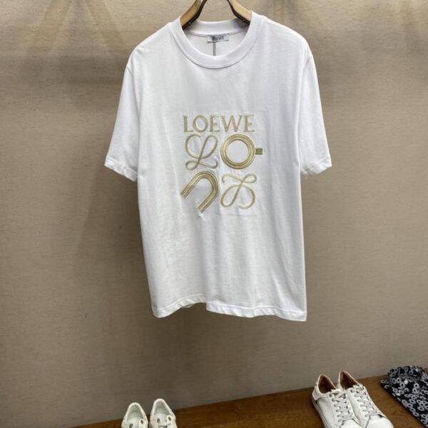 designer,replica,clothing,fake,1:1,lv,luxury,high quality Loewe New Customized Pure Cotton Stretch Cotton Fabric Short Sleeve T-shirt (XOP3S)