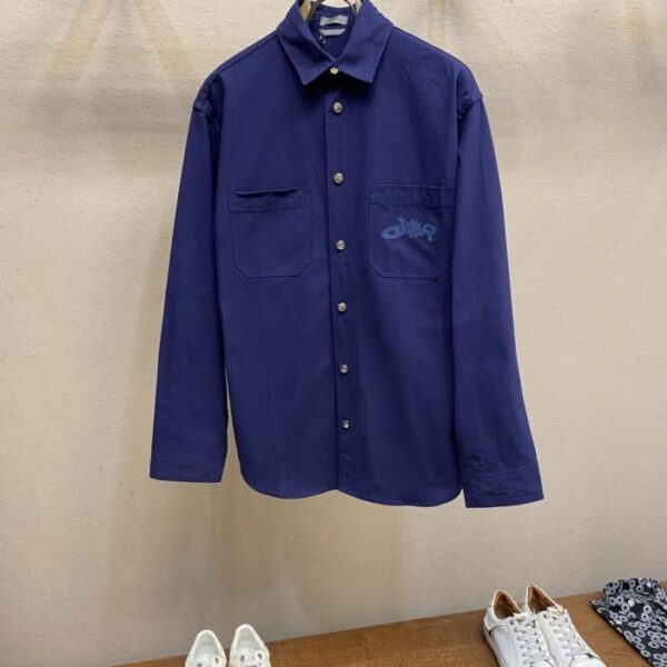 designer,replica,clothing,fake,1:1,lv,luxury,high quality Dior CD curtain call embroidered lapel shirt (4M7O9)